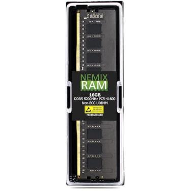 Imagem de NEMIX RAM 16 GB (1 x 16 GB) DDR5 5200 MHz PC5-41600 Non-ECC 288-PIN 1.1V 42-42-42 UDIMM Desktop RAM Módulo MD41600-618