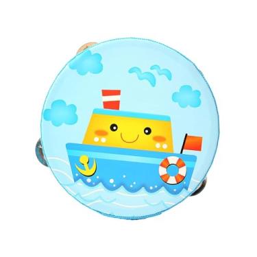 Imagem de Deevoka Pandeiro de madeira Pandeiro de mão Tambor Sino Instrumento musical Pandeiro de fileiras duplas para festa Concerto Jogo Brinquedos Crianças, Enviar, 15cm