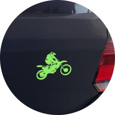 Imagem de Adesivo de Carro Moto Off Road Motocross - Cor Verde Claro - Melhor Ad