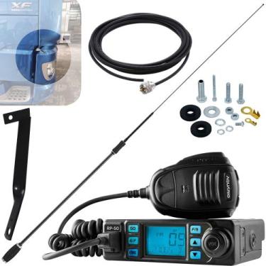 Imagem de Rádio Px 80 Canais Antena Argentina Black Cabo 5,5m Suporte Dianteiro 