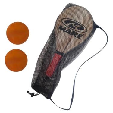 Imagem de Raquete Premum Frescobol De Madeira Maré Kit Jogo Frescobol Tênis De Praia Maré + 2 Bolinhas + 1 Bolsa de transporte