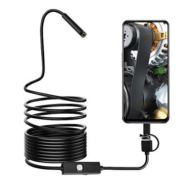 Imagem de Câmera de Inspeção Endoscópica, Câmera de Flexível Com Câmera de Boroscópio de Luz LED Ajustável para Telefone Industrial (BLACK #-5)