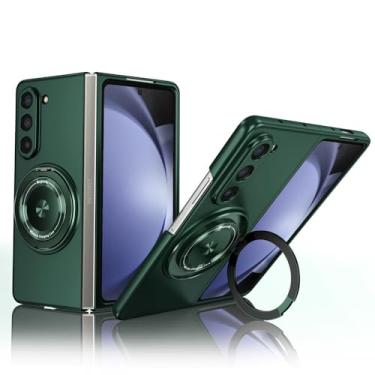 Imagem de Capa magnética de carregamento sem fio para Samsung Galaxy Z Fold 6 5 4 3 com suporte giratório de 360° para Z Fold5 Fold6 Capa protetora, verde, para Galaxy Z Fold 3