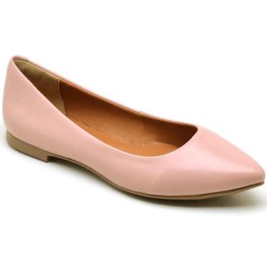 Imagem de Sapatilha Feminina Couro Liso Bico Fino Casual Conforto Leve - Rubim C