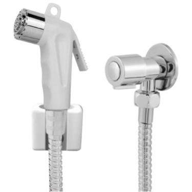 Imagem de Ducha Higiênica Engate Flexível Aço Inox 1,80m + Gatilho Paris Branco 