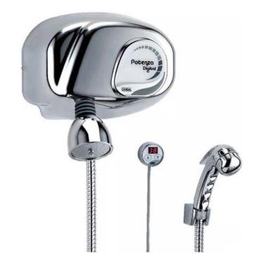 Imagem de Chuveiro Digital Com Pressurizador Cardal Potenza 7800w 220v, Prata