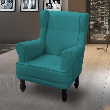 Imagem de Poltrona amamentação elisa suede azul turquesa - VH MOVEIS