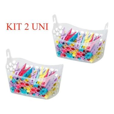 Imagem de KIT 2 Cesto P/ Prendedores Plástico Casar Fit Cristal 898 - Sanremo