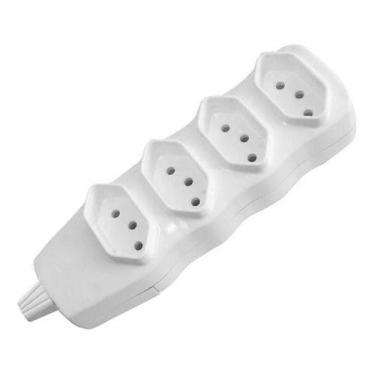 Imagem de Régua De Tomada Em Barra Com 4 Tomadas 2p+t Fixas Branca - fc