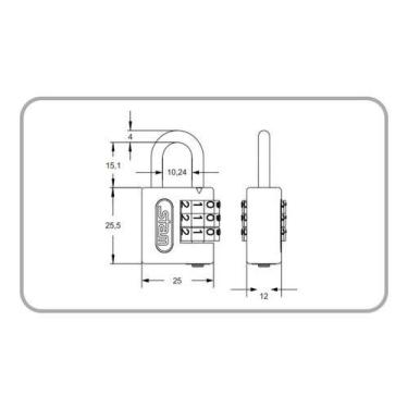 Imagem de Cadeado Segredo Com Senha Zamac Latonado E-coat Stam 25mm