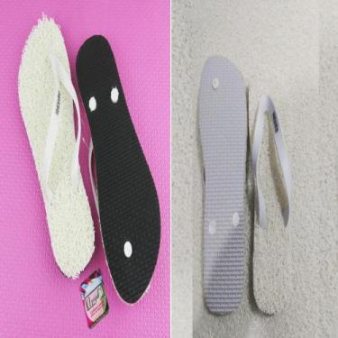 Imagem de Chinelos Apaju, 2 pares capacho/ borracha 100% grande., Branco, 45/46