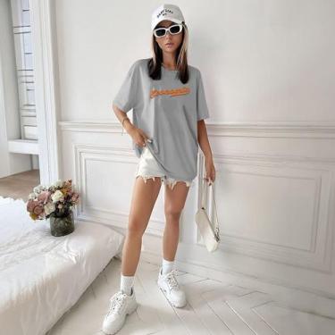 Imagem de Camisa Camiseta Feminina Estampada Economia Baseball 100% Algodão Fio 