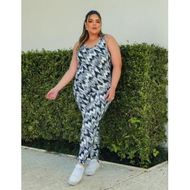 Imagem de Macacão Fitness Longo Plus Size Estampado  - Fitmoda, Estampa, 3240, 4