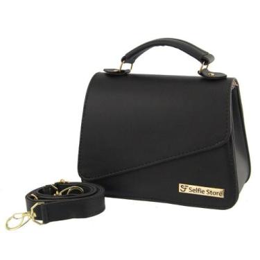 Imagem de Bolsa Feminina Flap Lisa Alça Removível Moderna - Fierre, Preto