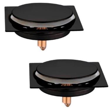 Imagem de Kit C/2 Ralo Inox Para Piso Click 10x10 Cm Preto Fosco - MONTELAR, Tam
