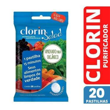 Imagem de Higienizador de Alimentos Orgânicos Clorin Salad 20 Pastilhas com NF, 