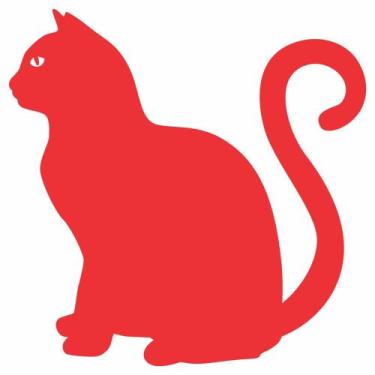 Imagem de Adesivo Gato Sentado - Leo Publicidade, Vermelho