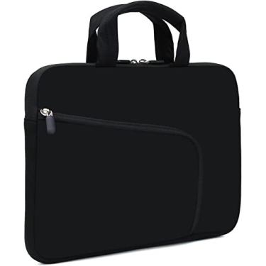 Imagem de Bolsa protetora para laptop de 11,6 12 e 12,1 polegadas, capa de neoprene para tablet, bolsa para notebook com alça e bolsos extras para mulheres (preto)