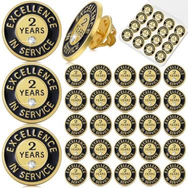 Imagem de Ferreve 50 Pçs Ano de Serviço Pin Employee Excellence Award Lapela Reconhecimento Desempenho Reconhecimento Aniversário, 0.79 x 0.79 inches, Latão