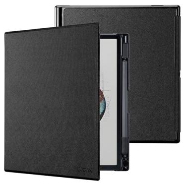 Imagem de CoBak Capa para tablet Boox Note Air 4 C/3 C - Nova capa leve de poliuretano e capa traseira rígida com suporte de caneta integrado, hibernar