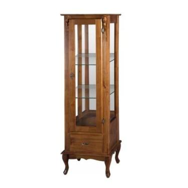 Imagem de Torre Vitrine 165x50cm- Espelho, 1 Porta+1 Gaveta, Prateleiras em Vidr
