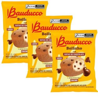 Imagem de Kit 3 Bolinho Bauducco com Gotas de Chocolate ao Leite 40g
