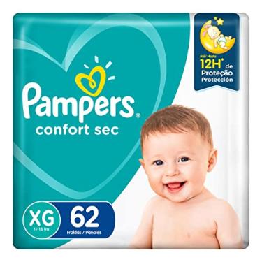 Imagem de Fralda Pampers Confort Sec Pacote Giga Tamanho XG com 62 Fraldas Descartáveis