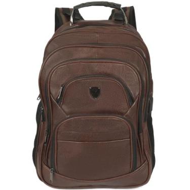 Imagem de Mochila Reforçada Couro Alça Cabo de Aço Passeio Escola Trabalho Cabo 