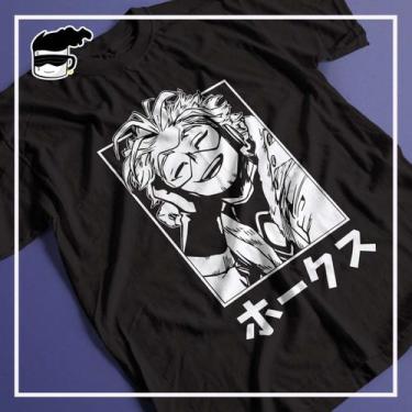 Imagem de Camiseta My Hero Academia Hawks Unissex Anime - Kamisetas Otaku, Preto