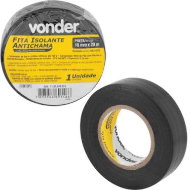 Imagem de Fita Isolante 20m Preta Vonder 19mmx20m