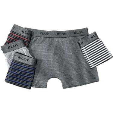 Imagem de Kit 6 Cuecas Boxer Adulto Klot - Box Mescla Listrada, P