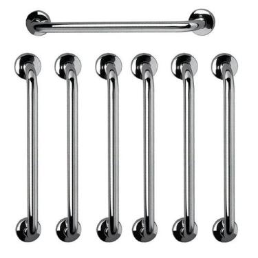 Imagem de Barra de Apoio 60cm Aço Inox Kit 7 Unidades Idoso Cadeirante Gestante 