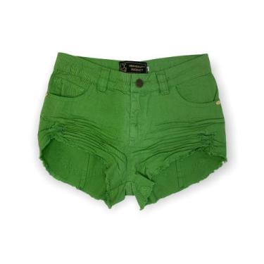 Imagem de Shorts Jeans Curto Sarja Feminino Jeans Destroyed Colorido 36 Ao 46 - 