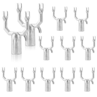 Imagem de RAMFIYN Pacote com 12 estacas para plantas ao ar livre, suportes em forma de Y, suportes de árvore de metal para árvore inclinada, kit de alisamento de árvore prateada para jardinagem e suporte de