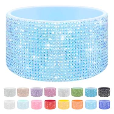 Imagem de WORBSS Bota de silicone com glitter diamante para copo Stanley Cup 1,134 g e simples moderno 850.5-1,134 g Trek Tumbler acessórios para garrafas de água com base cilíndrica trapezoidal de 7 a 7,4 cm