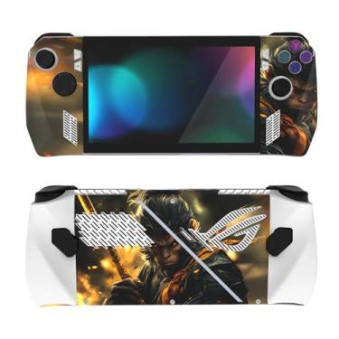 Imagem de PlayVital 2 conjuntos de adesivos protetores para ROG Ally, adesivos personalizados de vinil para console de jogos ROG Ally Handheld - Wasteland Wukong