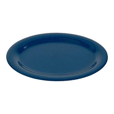 Imagem de G.E.T. Prato oval de melamina OP-120-TB para servir/jantar, 30,5 x 23 cm, Texas Blue (conjunto com 12)