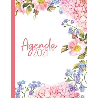 Imagem de Agenda A4 2021: Diario Fiori Planner Calendario 12 mesi | Pianificatore Agenda Fiori Settimanale A5 | Priorita , Obiettivi , Gratitude | Regali per la famiglia o i colleghi
