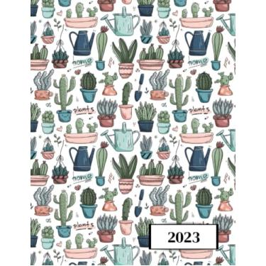 Imagem de 2023: Agenda semainier au format A4 - Année civile (Janvier à Décembre 2023) - Intervalles d'1h (7h-22h) - Contacts, jours fériés, mots de passe, ... - Une semaine sur deux pages