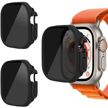 Imagem de AOKUTDA Pacote com 3 capas compatíveis com Apple Watch Ultra 3/Ultra 2/Ultra 49 mm, protetor de tela de vidro temperado antiespionagem de 30° com cobertura total ultrafina para acessórios iWatch (3