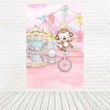 Imagem de Painel Retangular 3D Sublimado Circo Rosa 1,5X2,2 Frt-2530