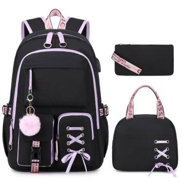 Imagem de Mochila ACESAK para meninas com lancheira e estojo de lápis