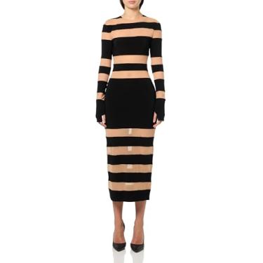 Imagem de Norma Kamali Vestido feminino emendado, Malha preta/nude, M