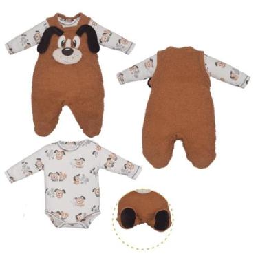 Imagem de Conjunto Macacão com Body Manga Longa Bebê Menino Hugo - Upi Ulli, RN