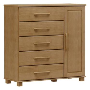 Imagem de Cômoda 5 Gavetas e 1 Porta Ouro - Freijó - finestra
