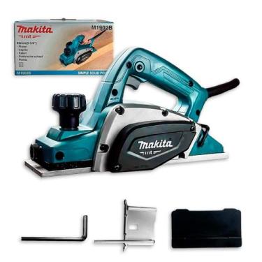 Imagem de Kit Plaina Elétrica M1902B Com 2 Facas de Plaina D16346 Makita 500W 82