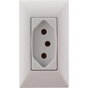 Imagem de Conjunto Para Móvel 1 Tomada 2p+t 20 A Tramontina Aria Branca Tramonti