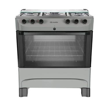 Imagem de Fogão à Gás Mueller MFI5BB 5B Mesa Inox Forno 81,6L Titânio - Bivolt
