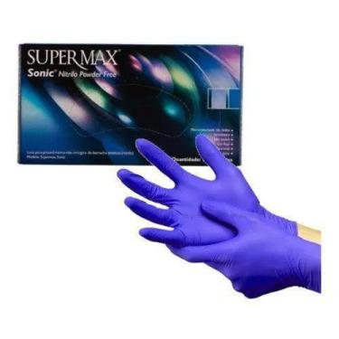 Imagem de Luva Descartável Sonic Azul Roxa S/pó Supermax 100un tam XG