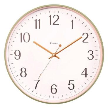 Imagem de Relógio Parede Herweg Vidro 34,6cm Silencioso Verde 6868 Verde Claro - Verde Claro